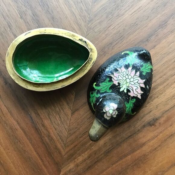 Antique Enamel duck ring holder - Picture 3 of 5